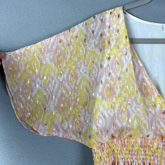 House of Harlow 1960 Floral Maxi Dress Womens Small Pink Metallic Colorful - Picture 11 of 16